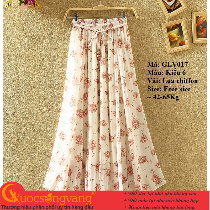 Chân váy dài maxi hai lớp chân váy chiffon lưng thun GLV017 Cuocsongvang | BigBuy360 - bigbuy360.vn