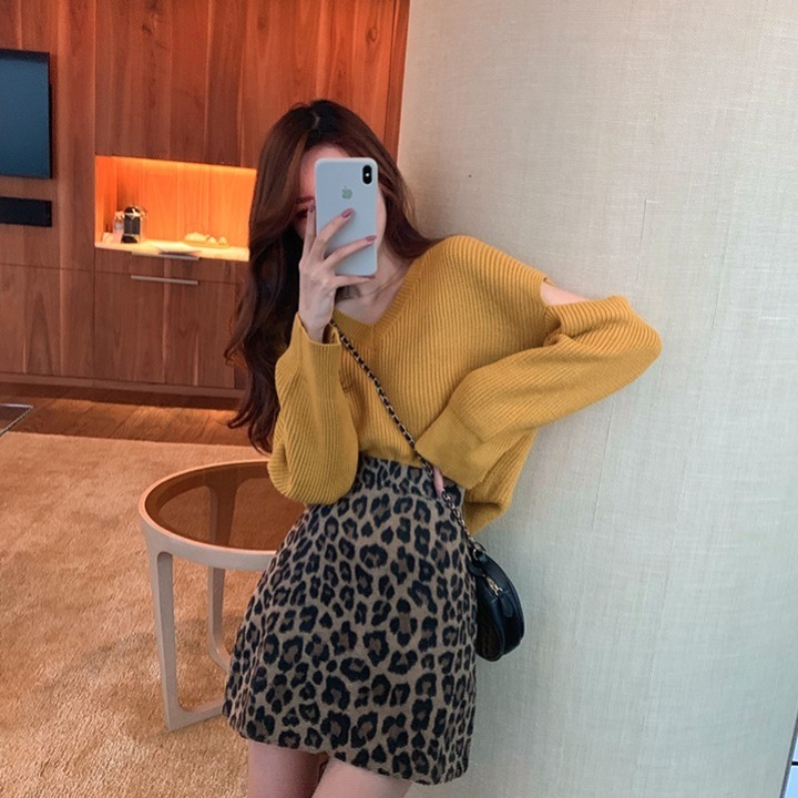 Tính Khí Da Báo In Váy Nữ Xuân Thu Đông Cao Cấp Ôm Hơn Nhìn Váy Ngắn Phù Hợp Với Thời Trang Retro H