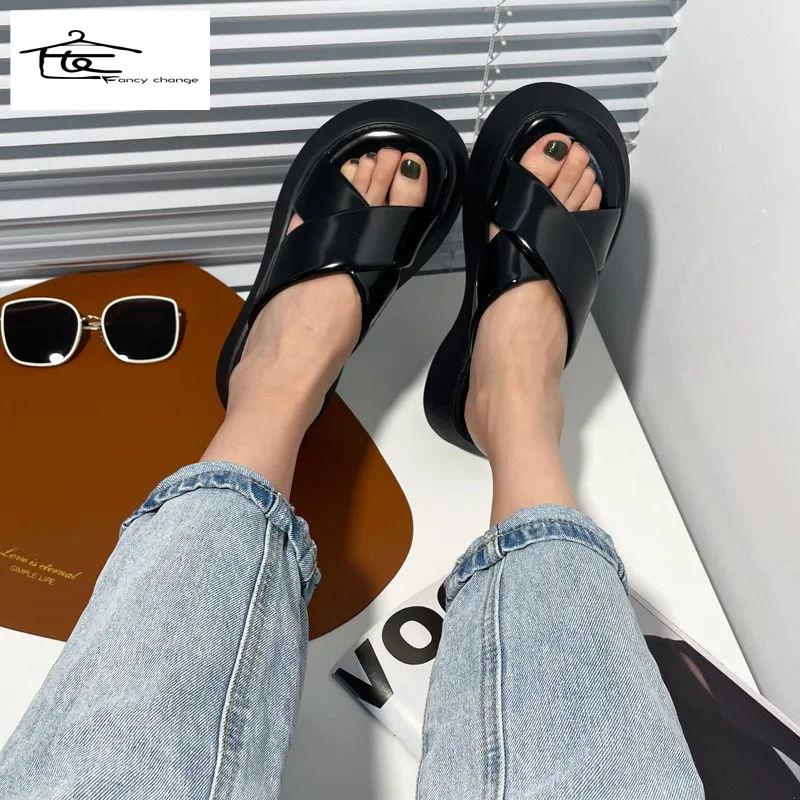 Dép Sandal Đế Dày Thời Trang Mùa Hè Phong Cách Mới~2022