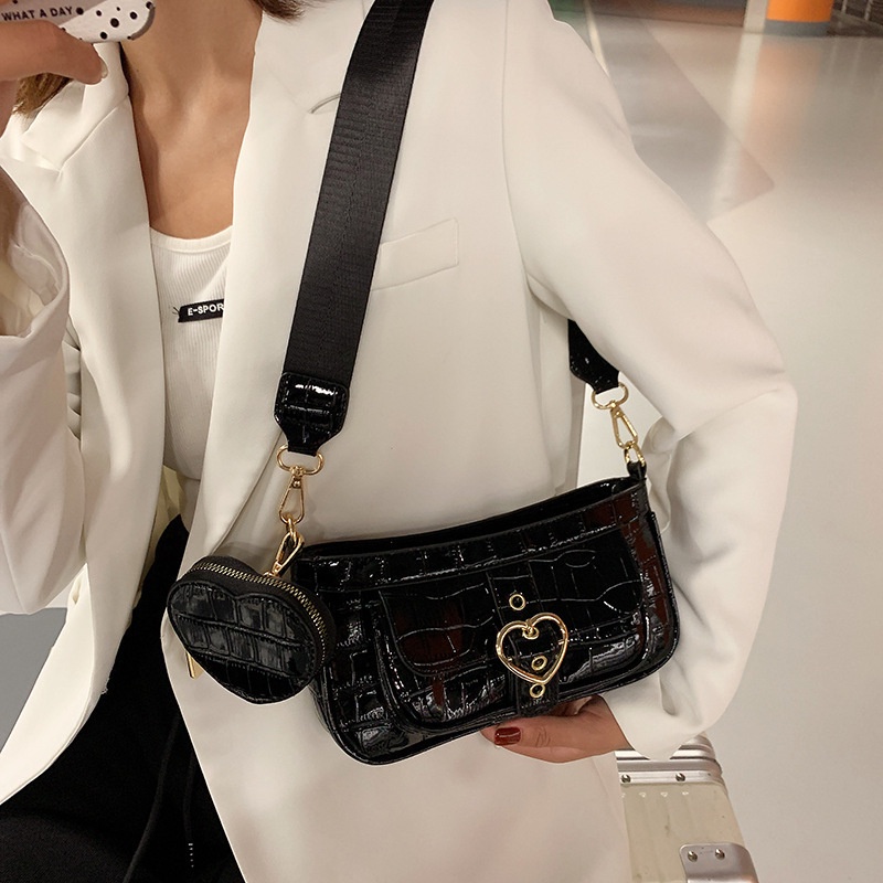 Túi Xách Đeo Vai / Kẹp Nách Họa Tiết Da Cá Sấu Thời Trang 2021 Dành Cho Nữ