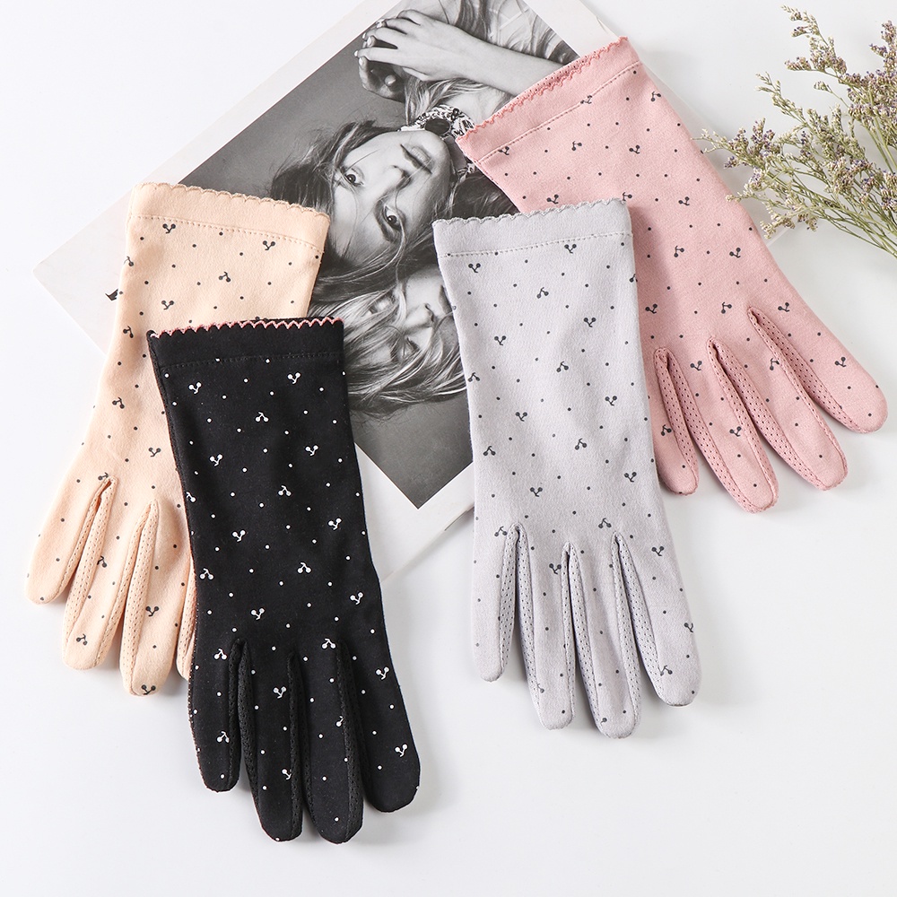 Găng Tay Lái Xe Hở Ngón Chất Liệu Cotton Mỏng Co Giãn Chống Nắng/Tia UV Nhiều Màu Sắc