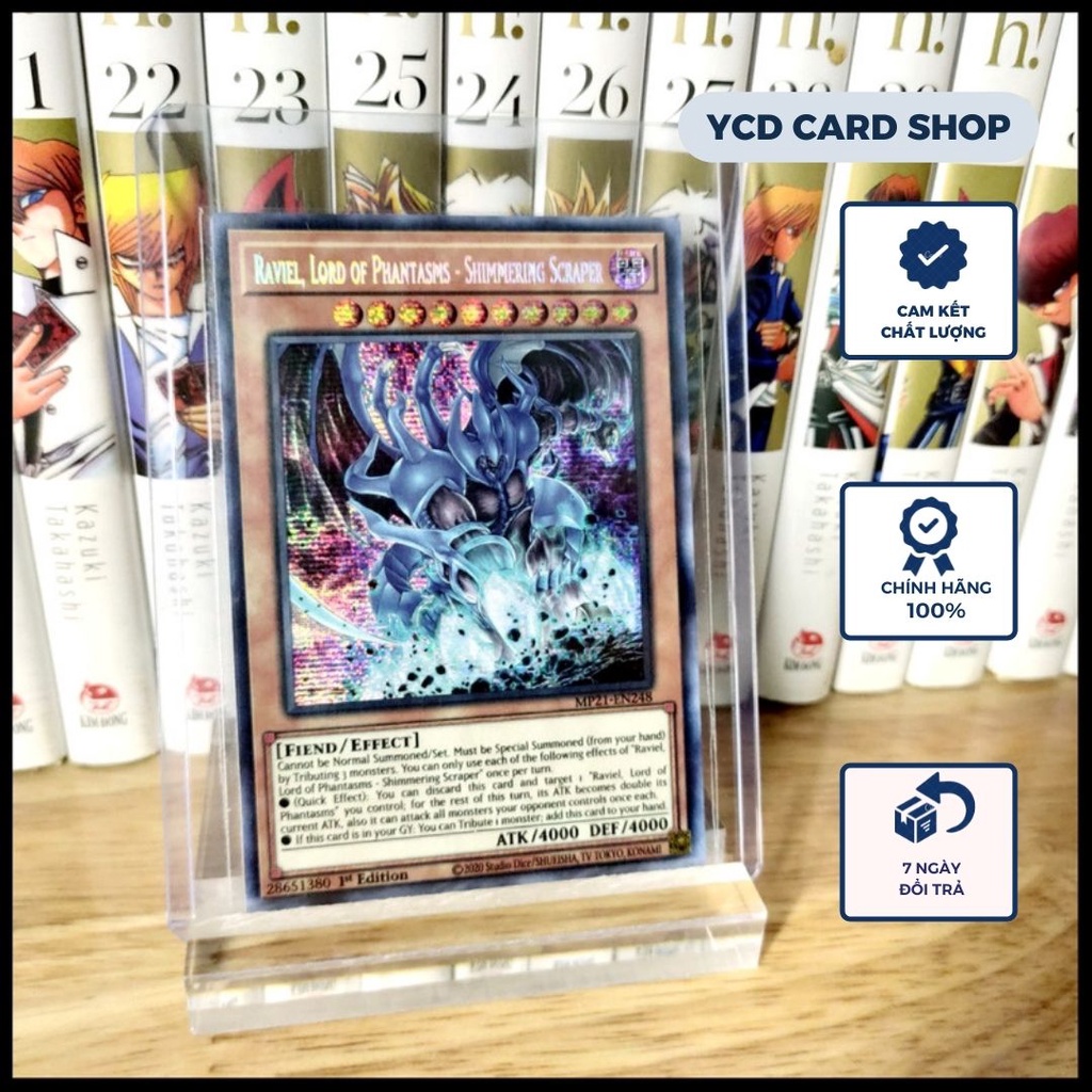 Thẻ bài Yugioh Chính Hãng Raviel, Lord of Phantasms – Shimmering Scraper – Prismatic Secret Rare
