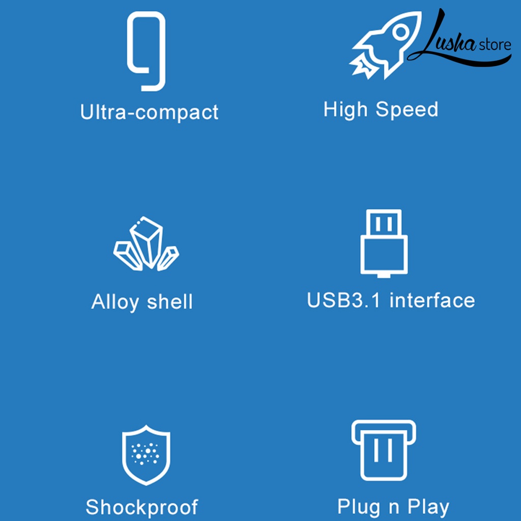 ☃Usb Lushastore 3.1 1 / 2TB Tốc Độ Cao Chống Nước Chống Sốc Cho Văn Phòng | BigBuy360 - bigbuy360.vn