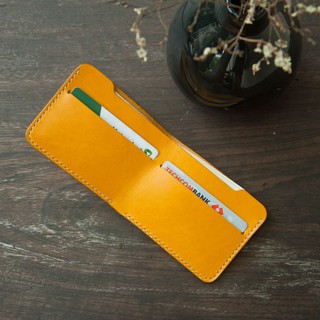 Bóp da thời trang - đồ da thủ công - da bò - màu vàng mc018