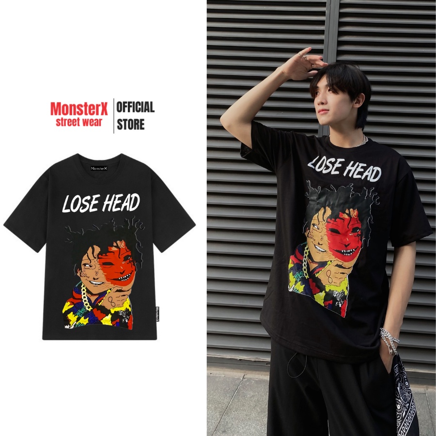 Áo thun unisex MONSTER X STREET LOSE HEAD phông tay lỡ nam nữ form rộng Local Brand