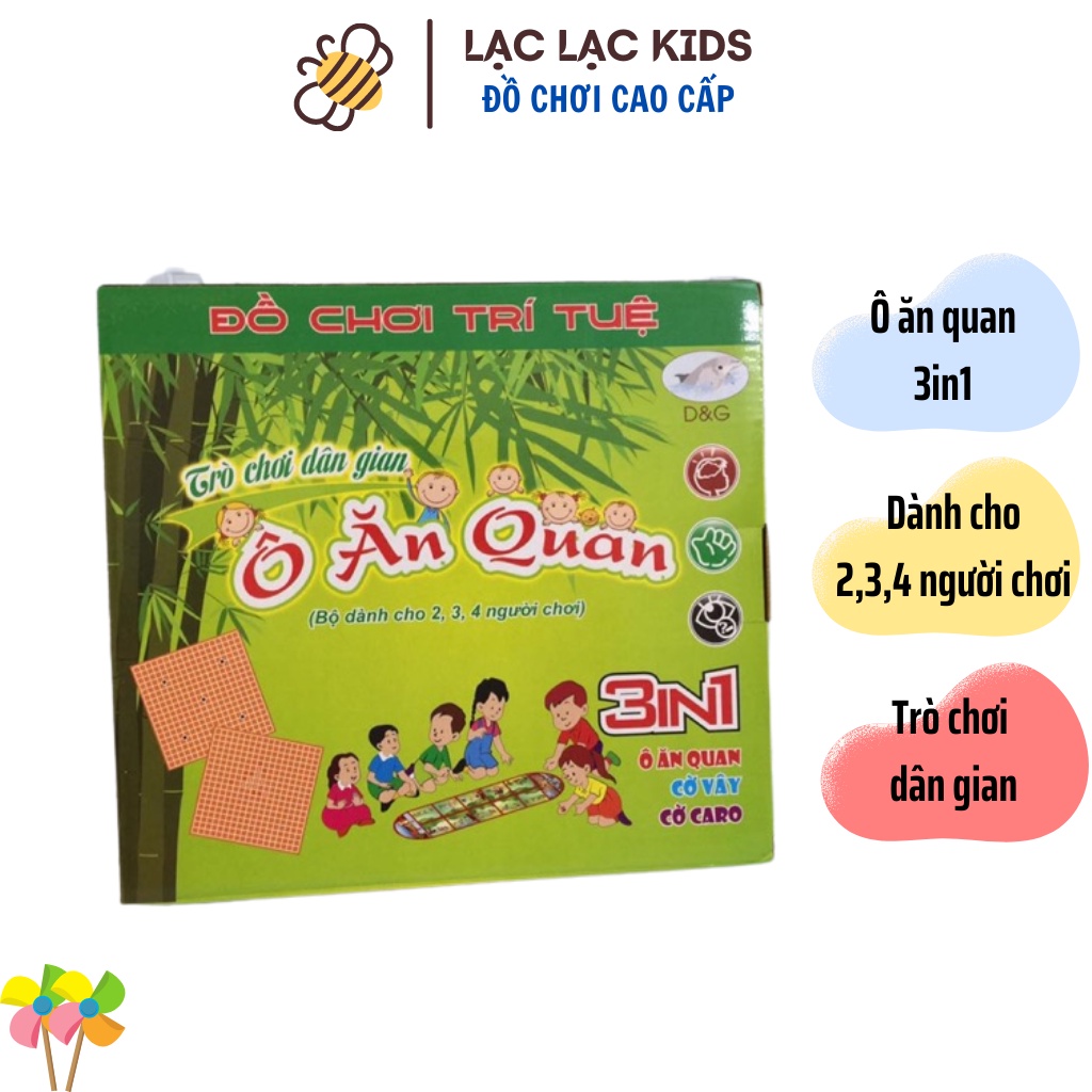 Trò chơi ô ăn quan 3 trong 1 cho bé, cờ caro và cờ vây