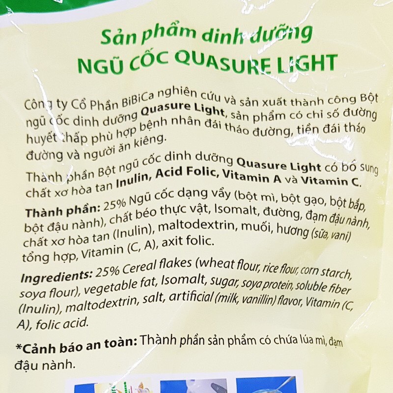 Bột ngũ cốc cho người bệnh tiểu đường và ăn kiêng - Bột ngũ cốc Quasure light túi 400g