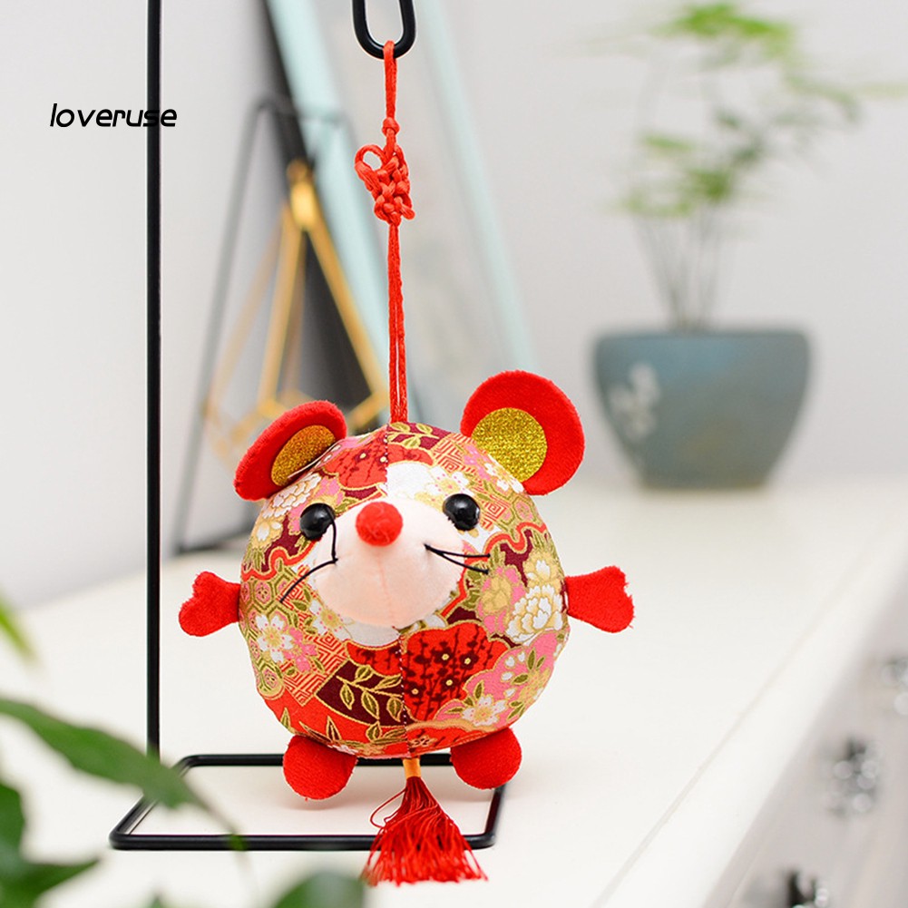 LOVE_Chinese Zodiac Mouse Animal Stuffed Plush Pendant Home New Year Hanging Decor