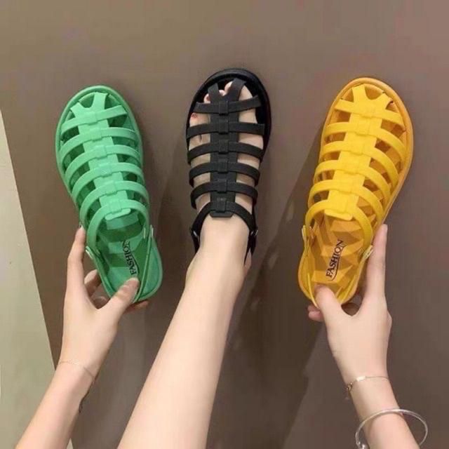 Sandal nữ quai rọ nhựa dẻo đi mưa thoải mái