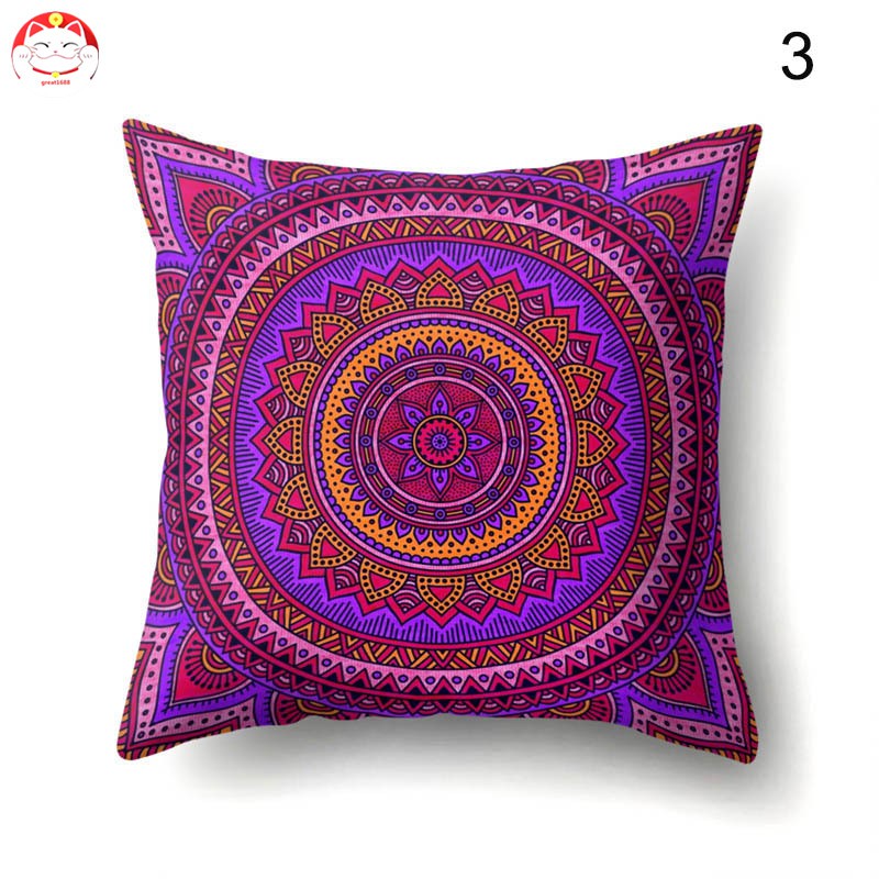 Vỏ Gối Vuông 45x45cm Hoa Văn Phong Cách Bohemian