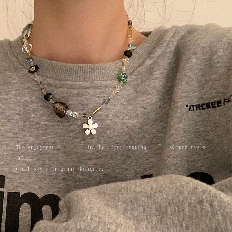 Vòng cổ Hạt Pha Lê Nhiều Màu Sắc Phong Cách Punk