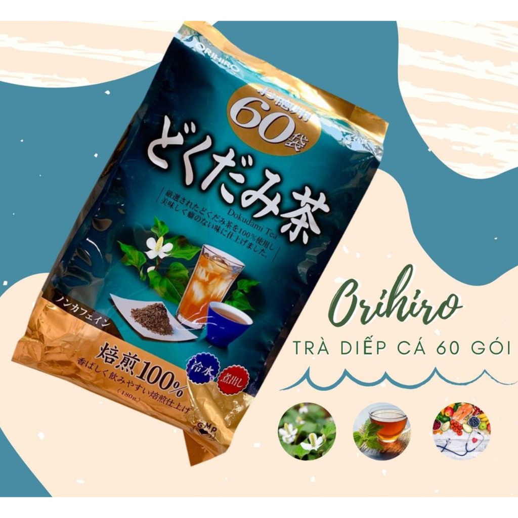 Thanh lý Trà Diếp Cá Orihiro Hỗ Trợ Thanh Nhiệt, Thải Độc Nhật Bản (60 Gói/Túi) rách vỏ ngoài