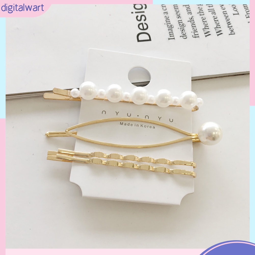 Bộ 4 kẹp tóc nữ đính ngọc trai giả thời trang