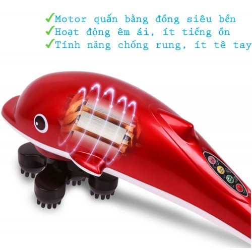 Máy massage cầm tay cá heo 6 đầu PULI PL-608B Điện tử  | OKbuy