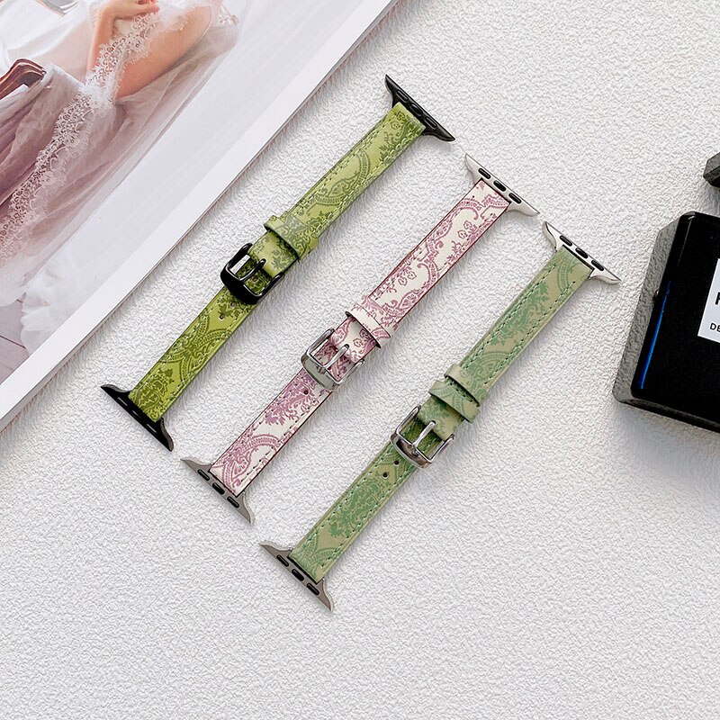 Dây đeo bằng da sang trọng 38mm 40mm 42mm 44mm cho iwatch 41mm 45mm Series se 7 6 5 3 2 1