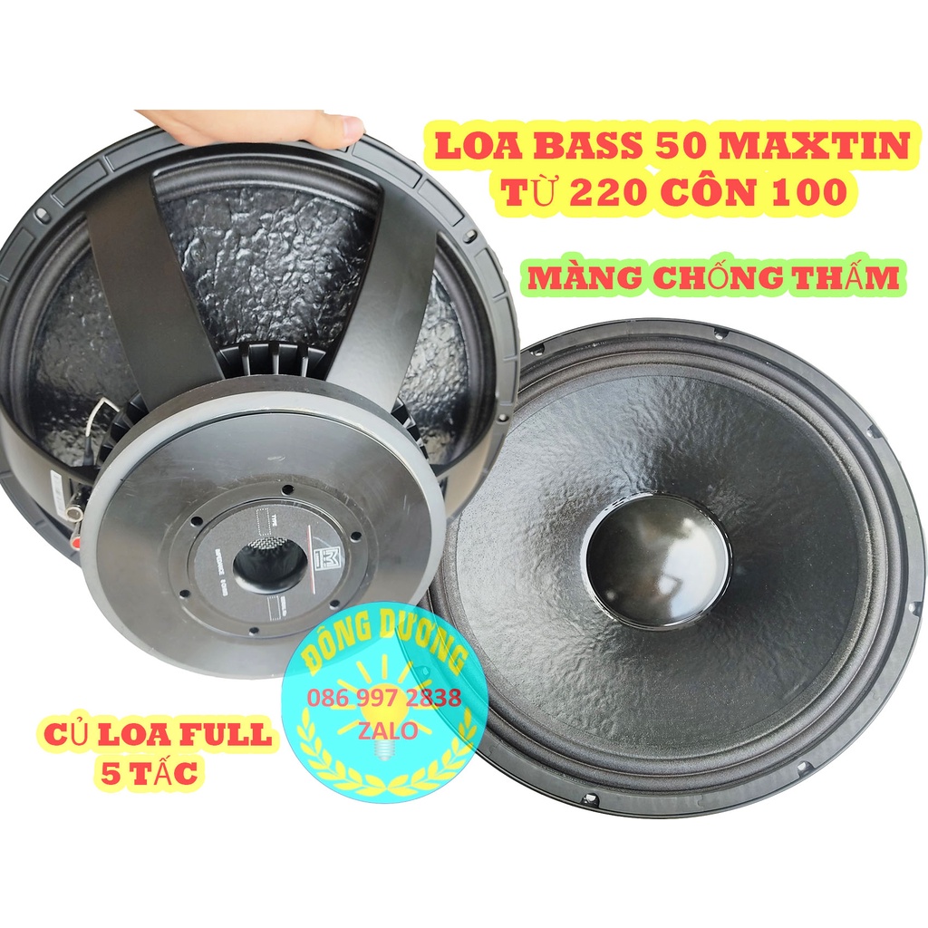 CỦ LOA BASS 50 MAXTIN GÂN 2 XẾP TỪ 220 CÔN 100 - GIÁ 1 CHIẾC - MÀNG CHỐNG THẤM - CỦ LOA RỜI - LOA 5 TẤC