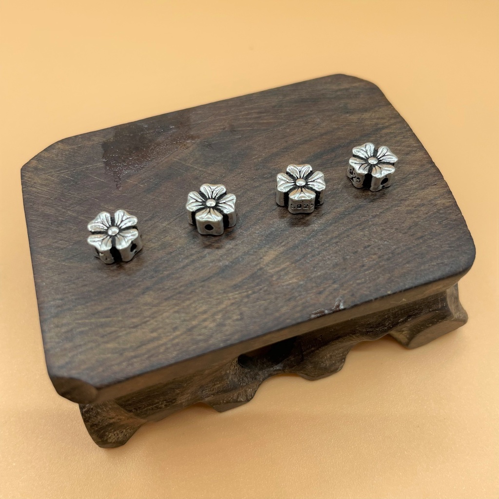 Charm nối bạc thái hình cỏ 4 lá lớn - Charm Bạc 925 - Mã CA239