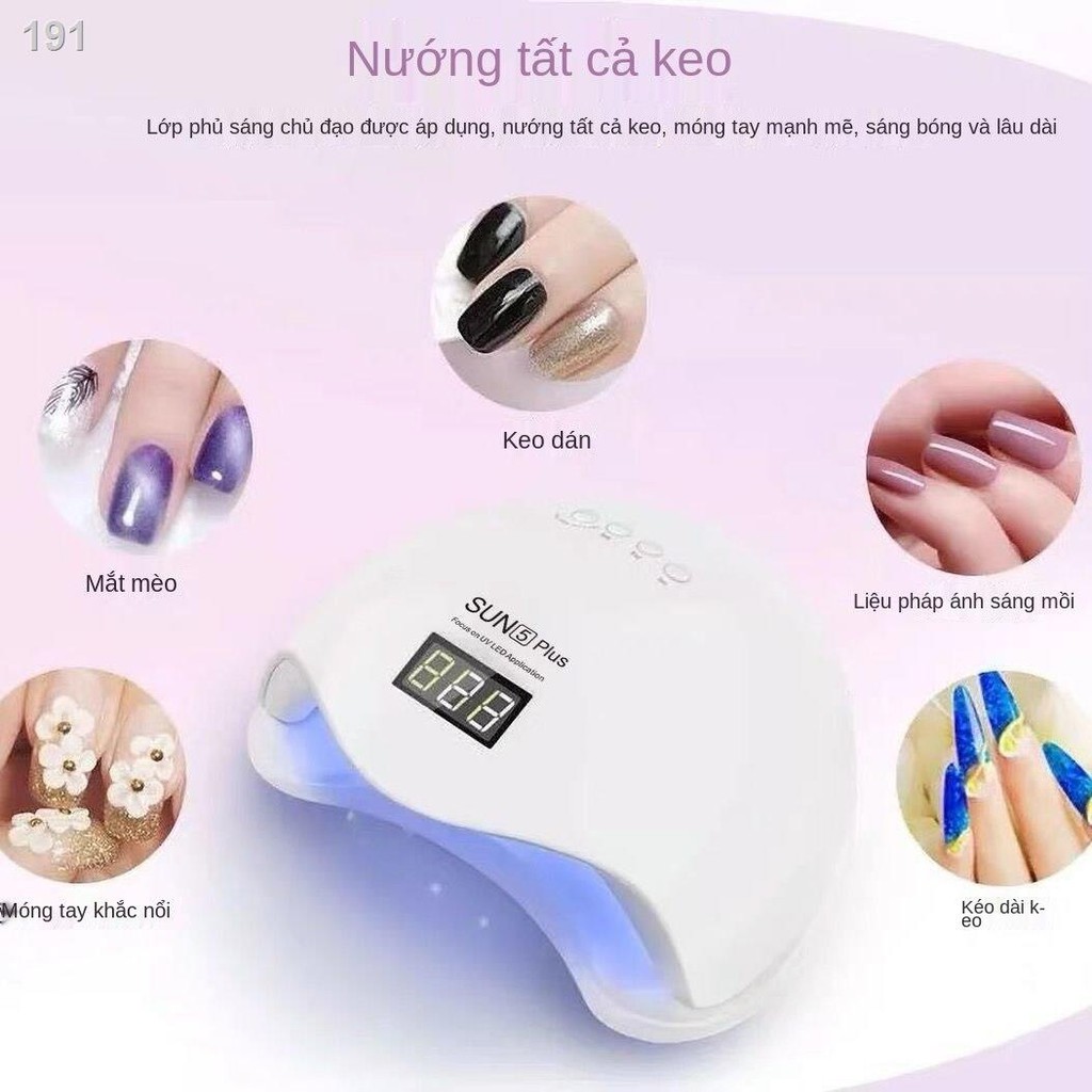 【HOT】Đèn làm khô móng tay nhanh chóng công suất cao Sunshine số 5 48W cửa hàng với cảm biến thông minh máy chiếu keo nướ