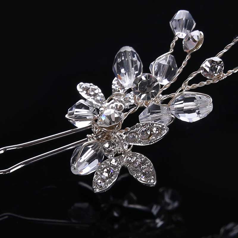 Kẹp tóc hình lá đính đá lấp lánh cho phái nữ