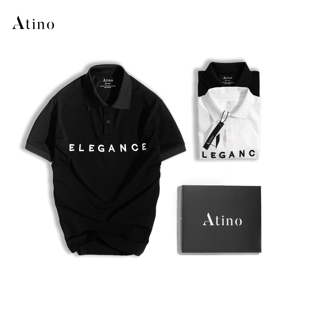 Áo Polo Nam ELEGANCE ATINO chữ nổi tinh tế vải cá sấu Cotton cao cấp thoáng mát chuẩn form PL2.3000