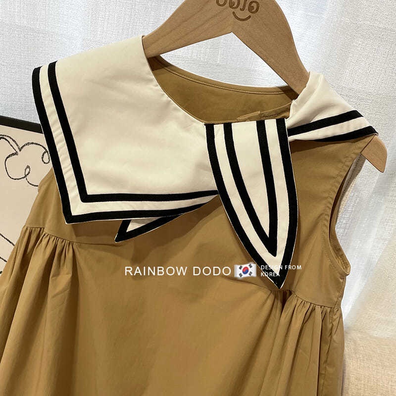 Đầm Sát Nách Màu Trơn Phong Cách Hàn Quốc Thời Trang Mùa Hè Xinh Xắn Cho Bé Gái 5