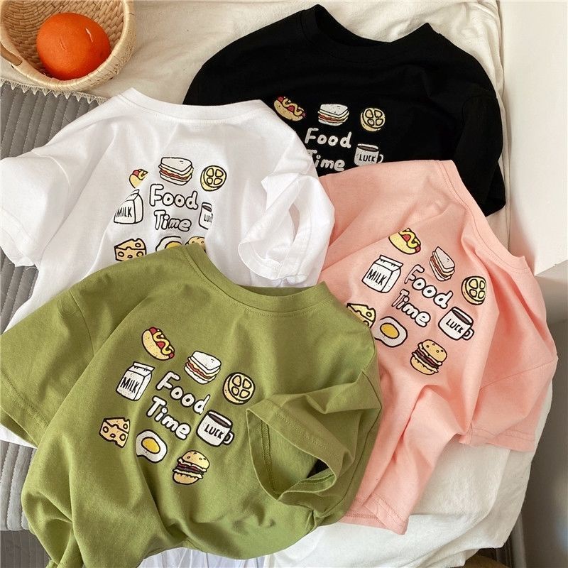 Áo Thun Tay Ngắn In Họa Tiết Hoạt Hình Dễ Thương Cho Bé Trai