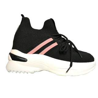 Giày độn đế cao nữ HAPU 2 sọc hông mã HP888 (đen, trắng, hồng)