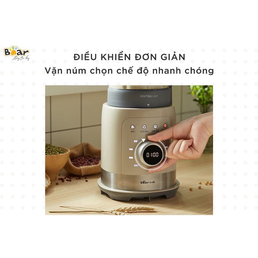 Máy Làm Sữa Hạt Đa Năng - Sữa  Đậu Nành - Xay Sinh Tố - Bear PBJ-B10U5 1,5L- 8 Chế Độ Chức Nắng_Bảo Hành Chính Hãng1 Năm