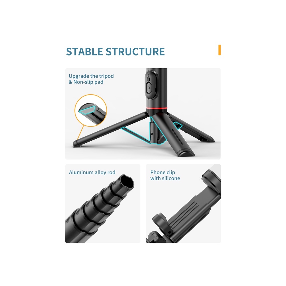 Gậy Tự Sướng Bluetooth 2022 Có Đèn Cho Huawei iPhone Android Xiaomi