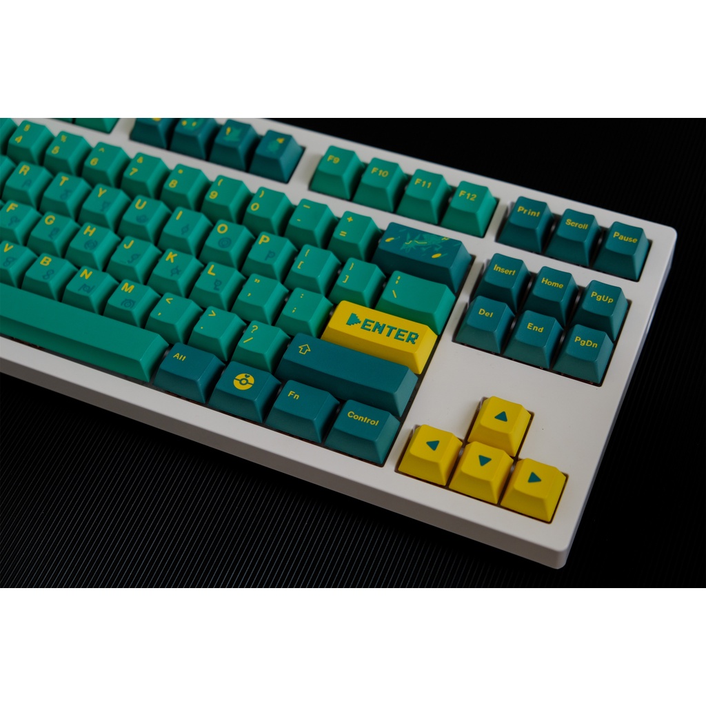 GMK Pokémon Emerald Keycap, 134 phím PBT Keycaps Cherry Profile DYE-SUB Cá nhân hóa GMK Keycaps cho bàn phím cơ