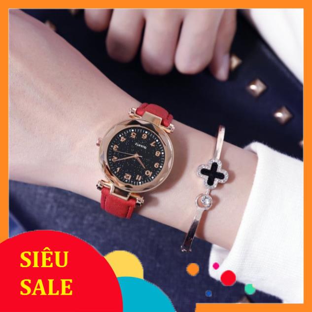 [SALE] Đồng hồ thời trang nữ Mstianq MS32 dây da lộn cực đẹp, mặt số dể dàng xem giờ