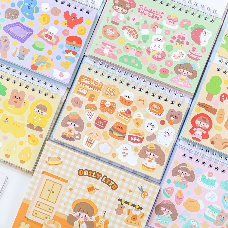 Sticker cute/Sổ sticker hình dán 27 trang dễ thương trang trí sổ planner bullet journal Hàn Quốc Tẻn Tẻn