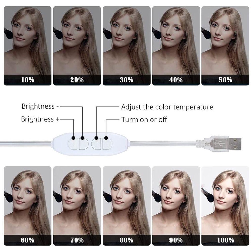 GOGOUP Bóng Đèn Led USB Gắn Gương Trang Điểm