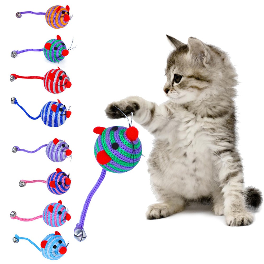 Đồ chơi quả bóng hình chuột đuôi có lục lạc thú vị cho mèo cưng