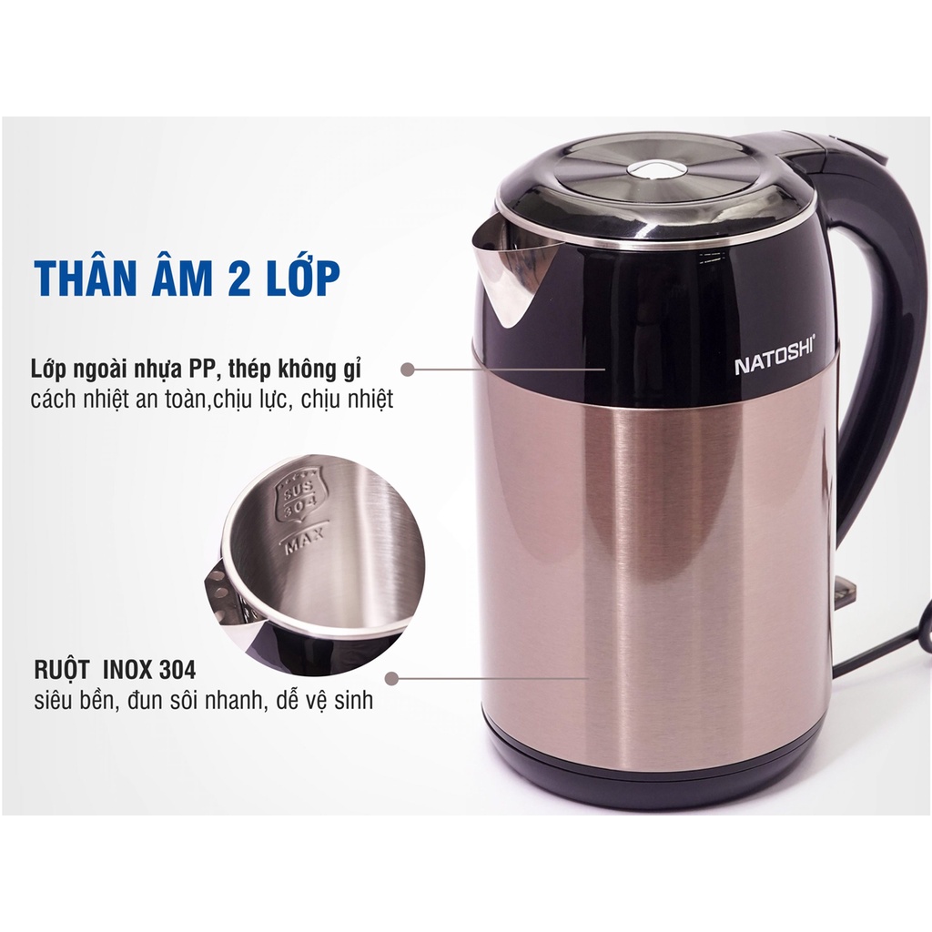 Ấm siêu tốc Natoshi NS-08 - 1.8 lít