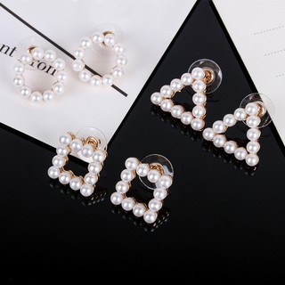 Round Triangle Pearl Pendant Necklace Full Square