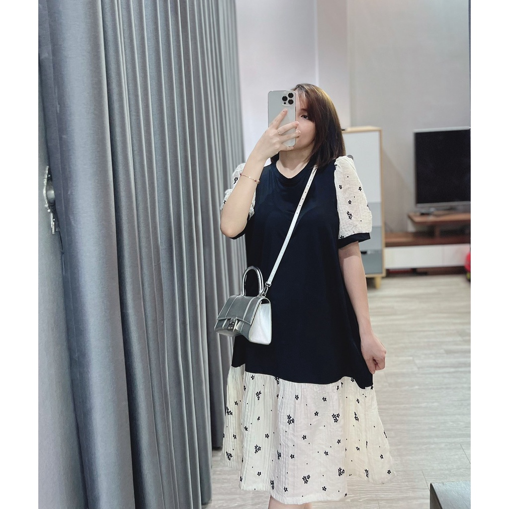 Váy Bầu mùa hè chất cotton mát - co giãn | Đầm Bầu thiết kế montíhon - Đủ size S/M/L