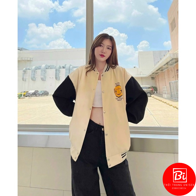 Áo Khoác Bóng Chày Phom Rộng Unisex_Chất Da Lộn 2 Lớp_Lót Vải Dù Loại 1 Mát Mịn_Bo Len Dệt Kim Cao Cấp_AK55