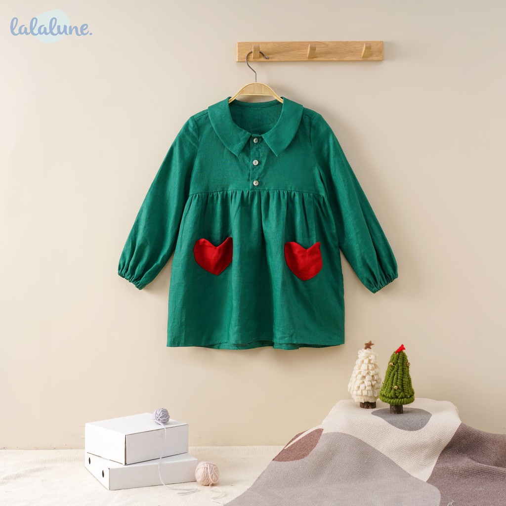 Đầm trái tim xanh heart dress lalalune cho bé gái 2-8 tuổi