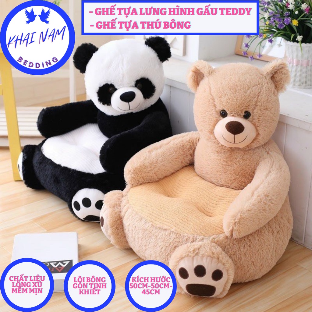 Ghế tựa lưng hình gấu teddy, gấu bông hình thú , Ghế bệt ngồi tựa bông hình gấu giá rẻ