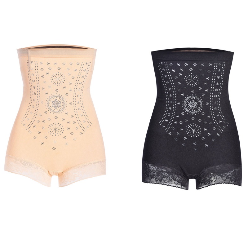 Quần Lót Định Hình Nâng Mông Lưng Cao Phối Ren Không Đường May Cho Nữ