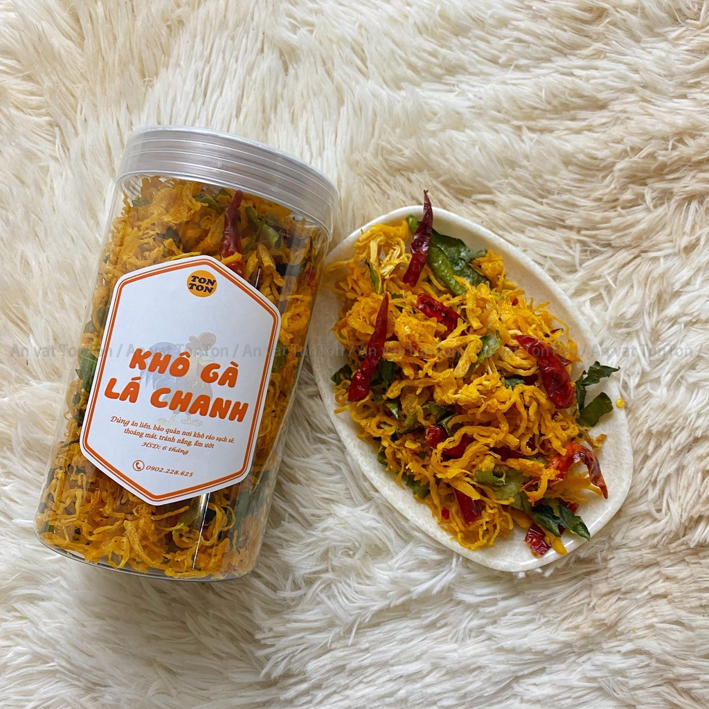 Khô gà lá chanh xé cay loại ngon 200g | TonTon đồ ăn vặt Hà Nội | BigBuy360 - bigbuy360.vn
