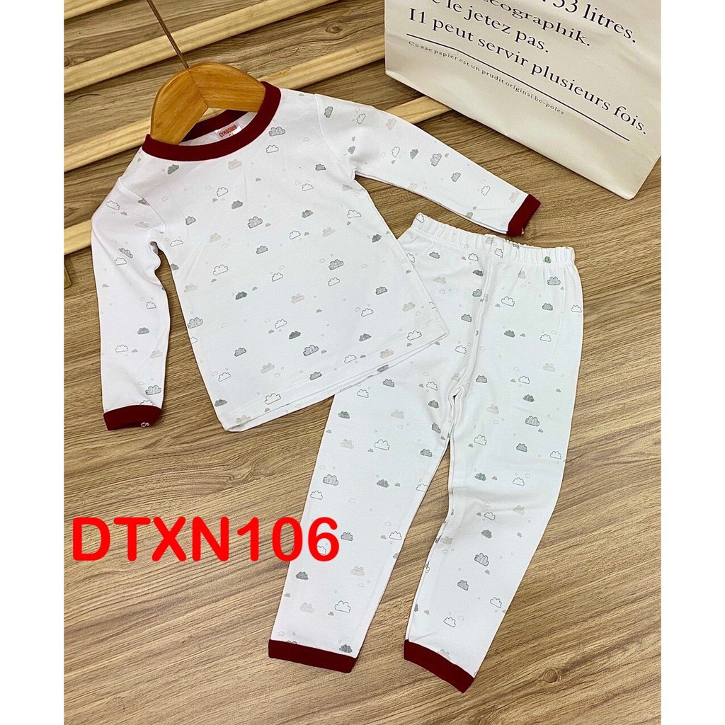 Bộ dài tay thun cotton xuất Nhật cho bé trai từ 10 đến 22kg