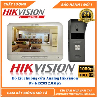 Bộ Chuông Cửa - Bộ kit chuông cửa Analog Hikvision DS-KIS203 2.0Mpx  - Hàng Mới 100% [Bảo Hành 2 năm]