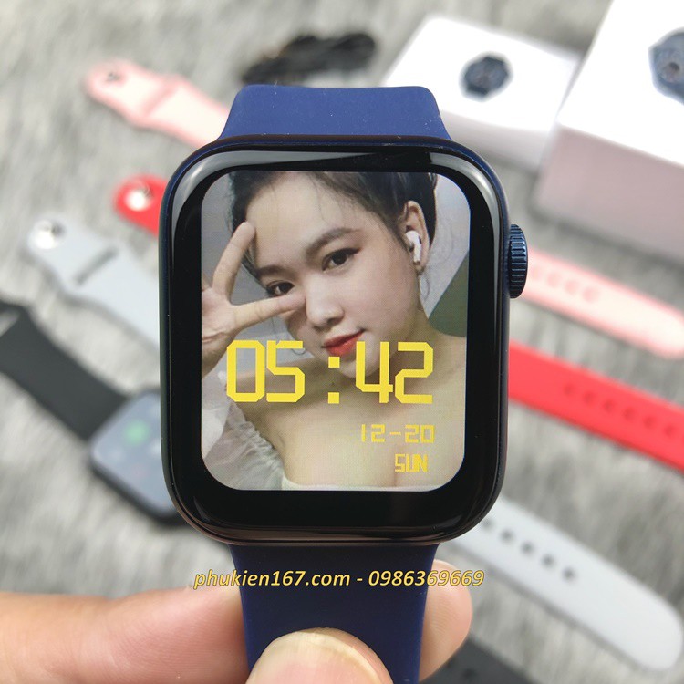 [SMART WATCH HW12] Đồng hồ thông minh HW12 - Thay hình nền - Seri 6, 40mm - Màn hình tràn viền - Nút xoay - Chống nước