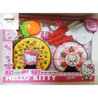 HỘP ĐỒ CHƠI BÁN BÁNH PIZZA, BÁNH SINH NHẬT, HAMBURGER (14 MÓN)