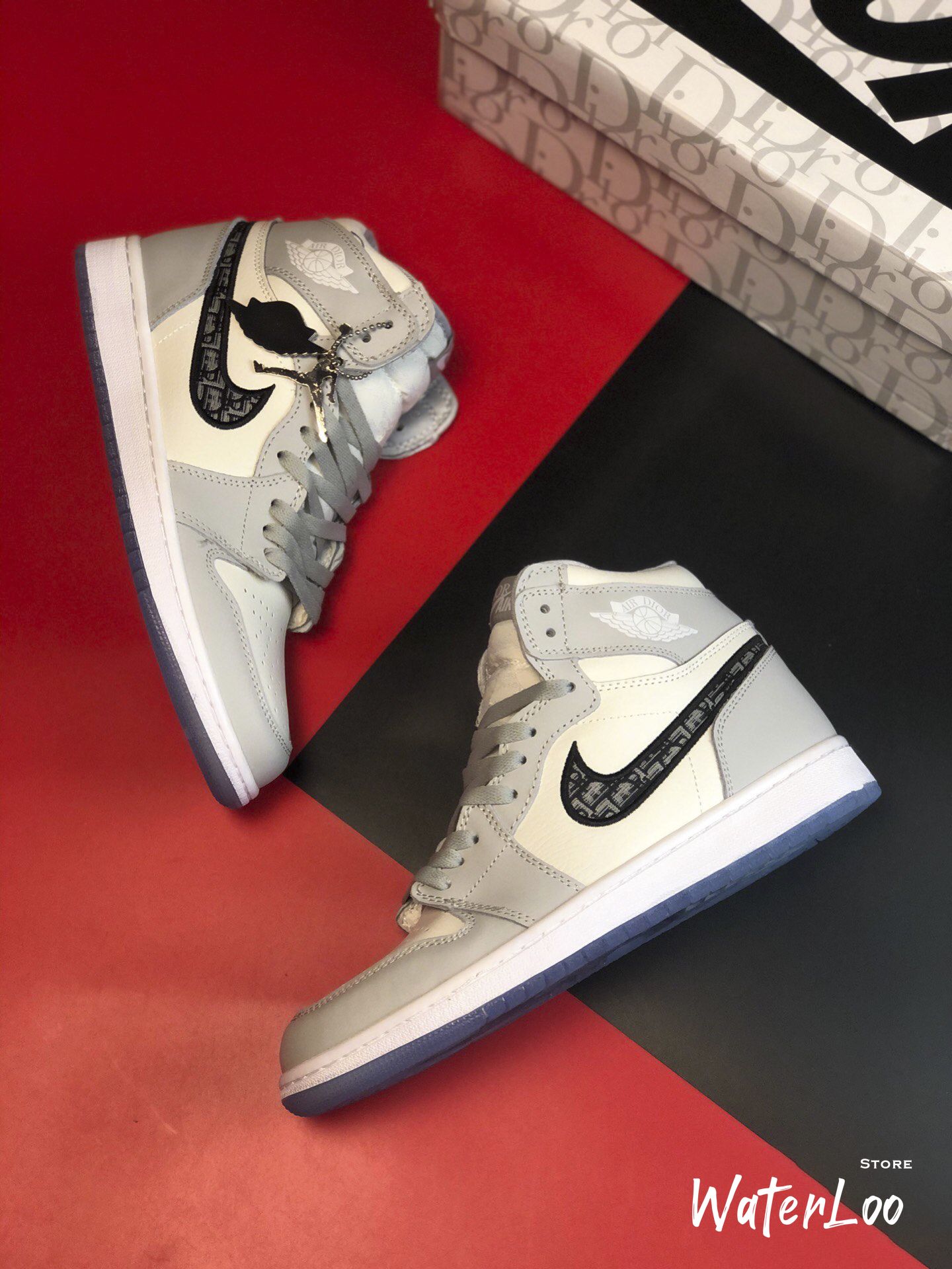 [FREESHIP+HỘP+QUÀ] Giày Thể Thao Sneakers AIR JORDAN 1 Retro High cao cổ xám trắng | BigBuy360 - bigbuy360.vn