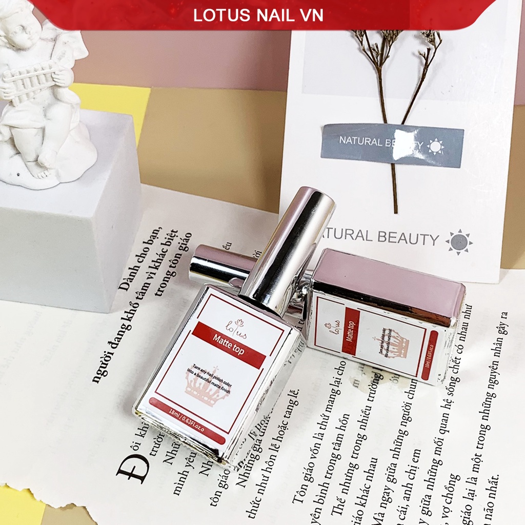 Top lì. sơn gel lì ( matte top ) Lotus chai 18 ml