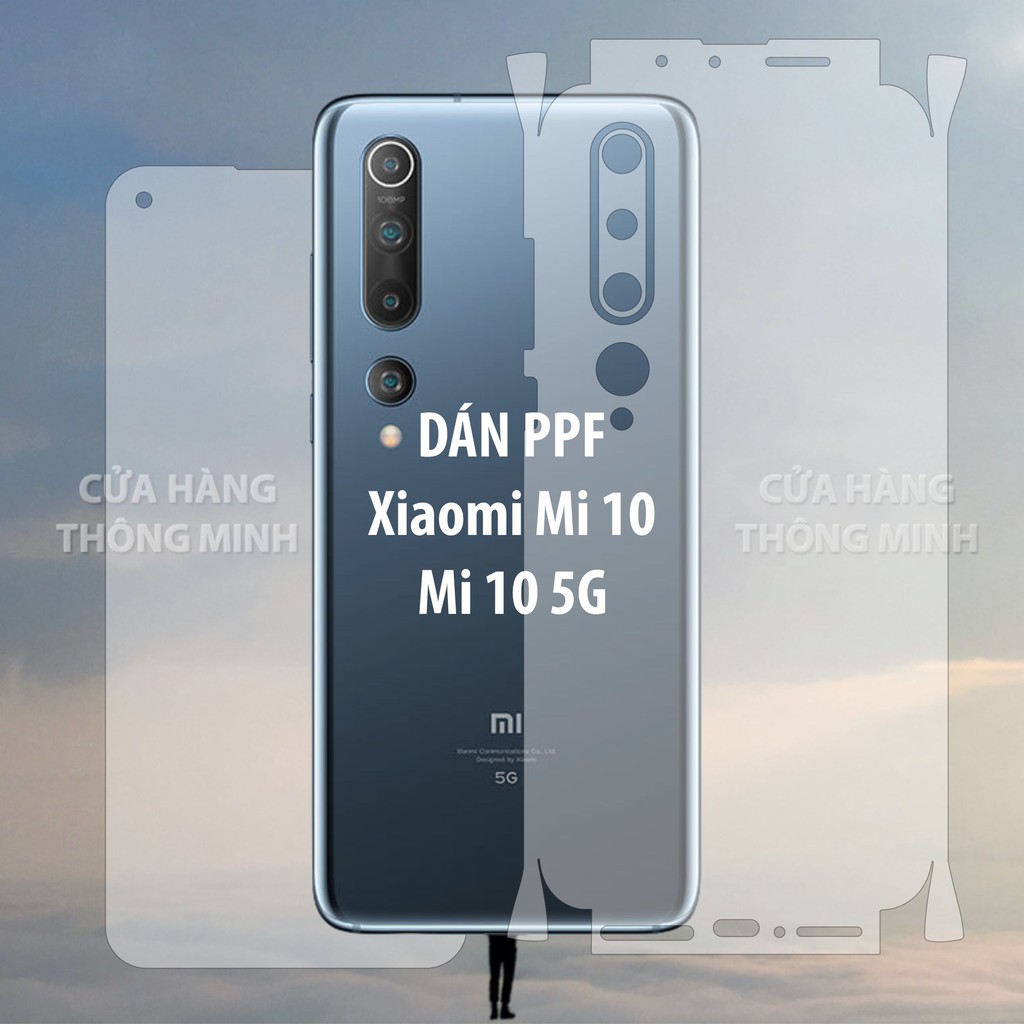 Tấm dán Xiaomi Mi 10/Mi 10 5G dán PPF mặt trước, dán mặt sau, dán màn hình, dán mặt lưng Full viền chuẩn