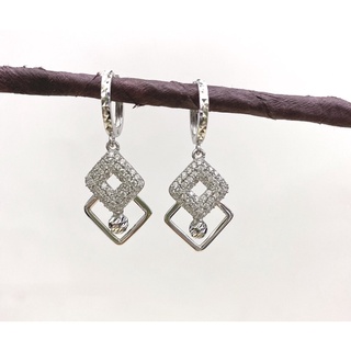 Bông tai bạc ý cao cấp dạng khoen - Bạc 925 xi bạch kim